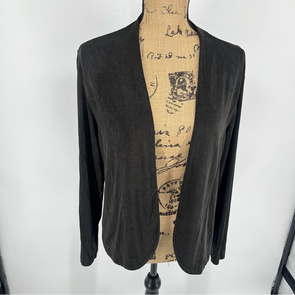 CHICO'S Travelers Open Front Black Cardigan Long Sleeve Stretch Capsule Wardrobe - Picture 1 of 11